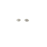 14k White Gold .30ct G SI1 Round Diamond Evil Eye Stud Earrings